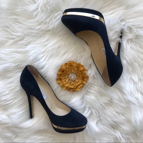 Jimmy Choo Shoes - Jimmy Choo Blue Suede Brulee Platform Pump ❣️HP❣️